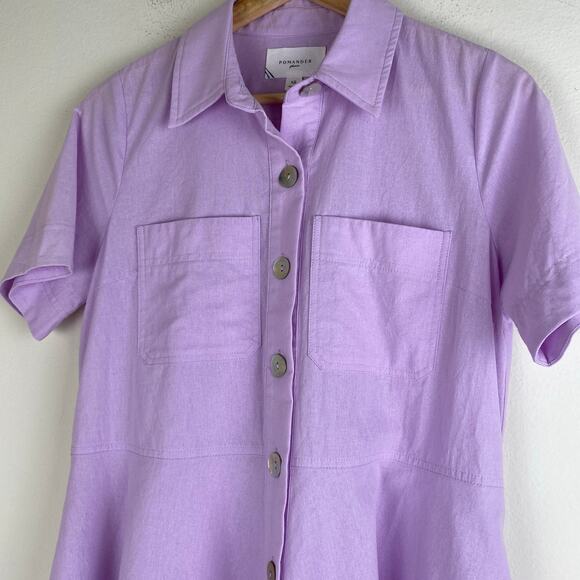Tuckernuck Meryl Shirt Dress Size XS Lilac Purple Cotton Pomander Place - Picture 8 of 14